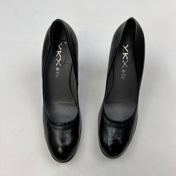 YKX & Co. Womens Round Toe High Heels Slip On Black Size EU 42 US 11 - Picture 3 of 10
